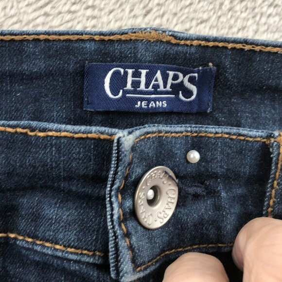 Chaps Women Jeans Size 6/28 Mid Rise Skinny Frayed Hem Blue Denim Classic Casual - Picture 3 of 16
